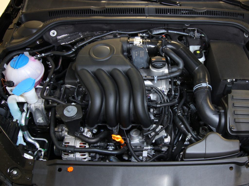 A close-up of brand new Car engine.